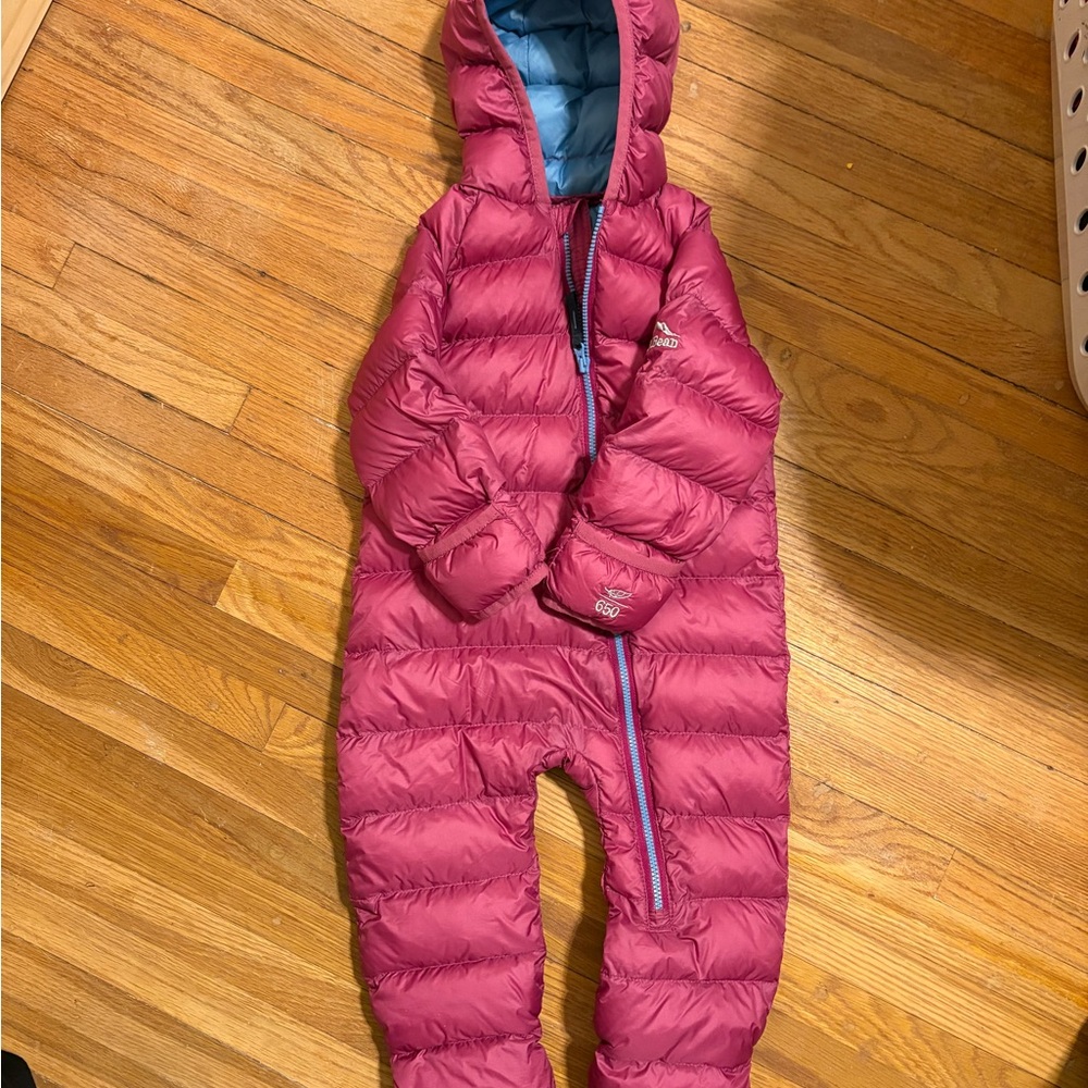Pink Hooded Puffer Snowsuit